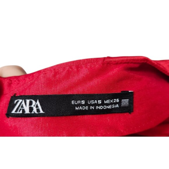 Rare Zara Red Draped Mini Dress. Size S - Picture 9 of 16